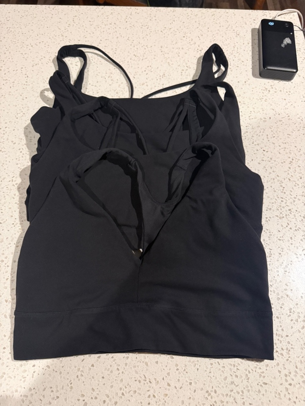 Athleta Black Strappy Sports Bra Tops 4 of them size large